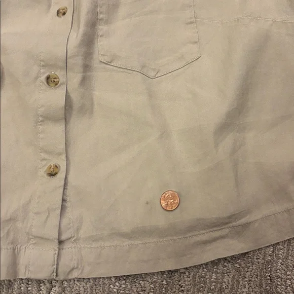Athleta Khaki Button-Up Shirt - Picture 6 of 9